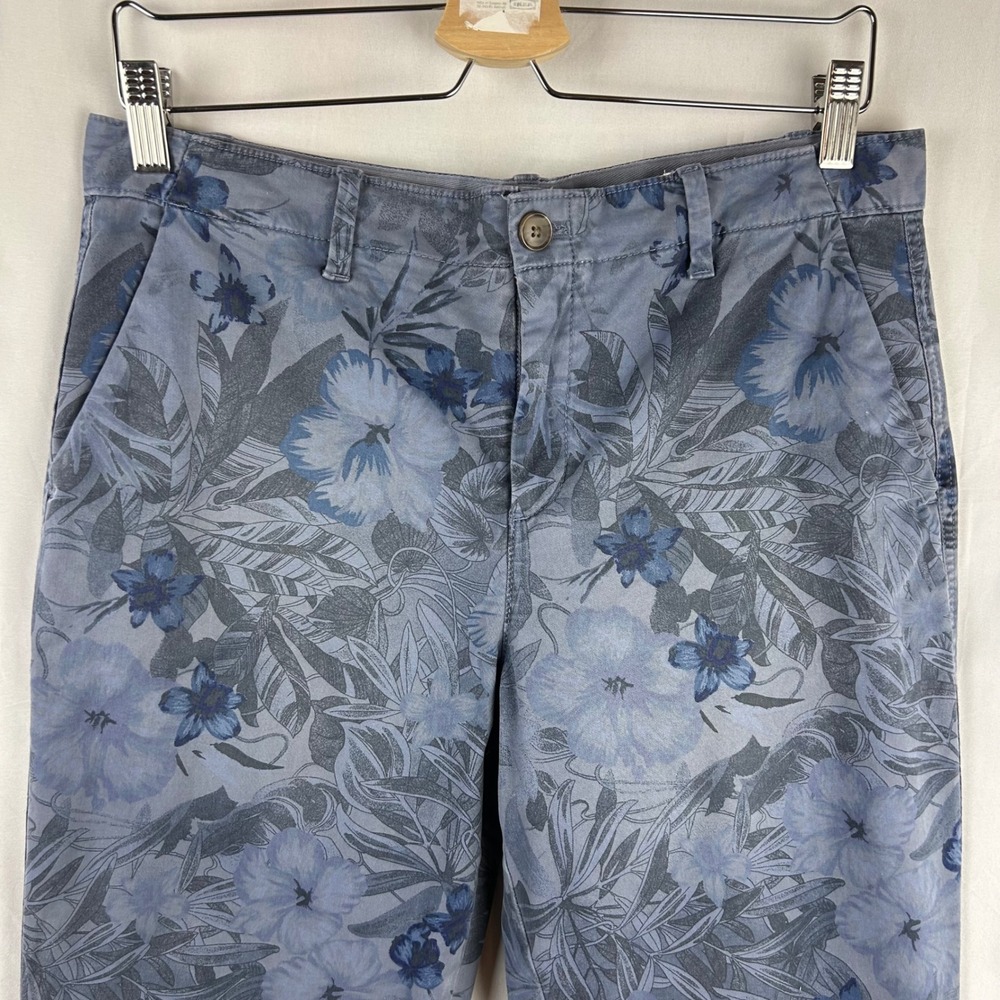 GAP Womens Blue Tropical Floral Girlfriend Chinos Pants Size 8 Relaxed Tapered - Picture 3 of 8